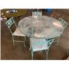 Image 1 : ROUND METAL GLASS TOP PATIO TABLE 30"X42" & 4 CHAIRS