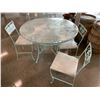Image 2 : ROUND METAL GLASS TOP PATIO TABLE 30"X42" & 4 CHAIRS