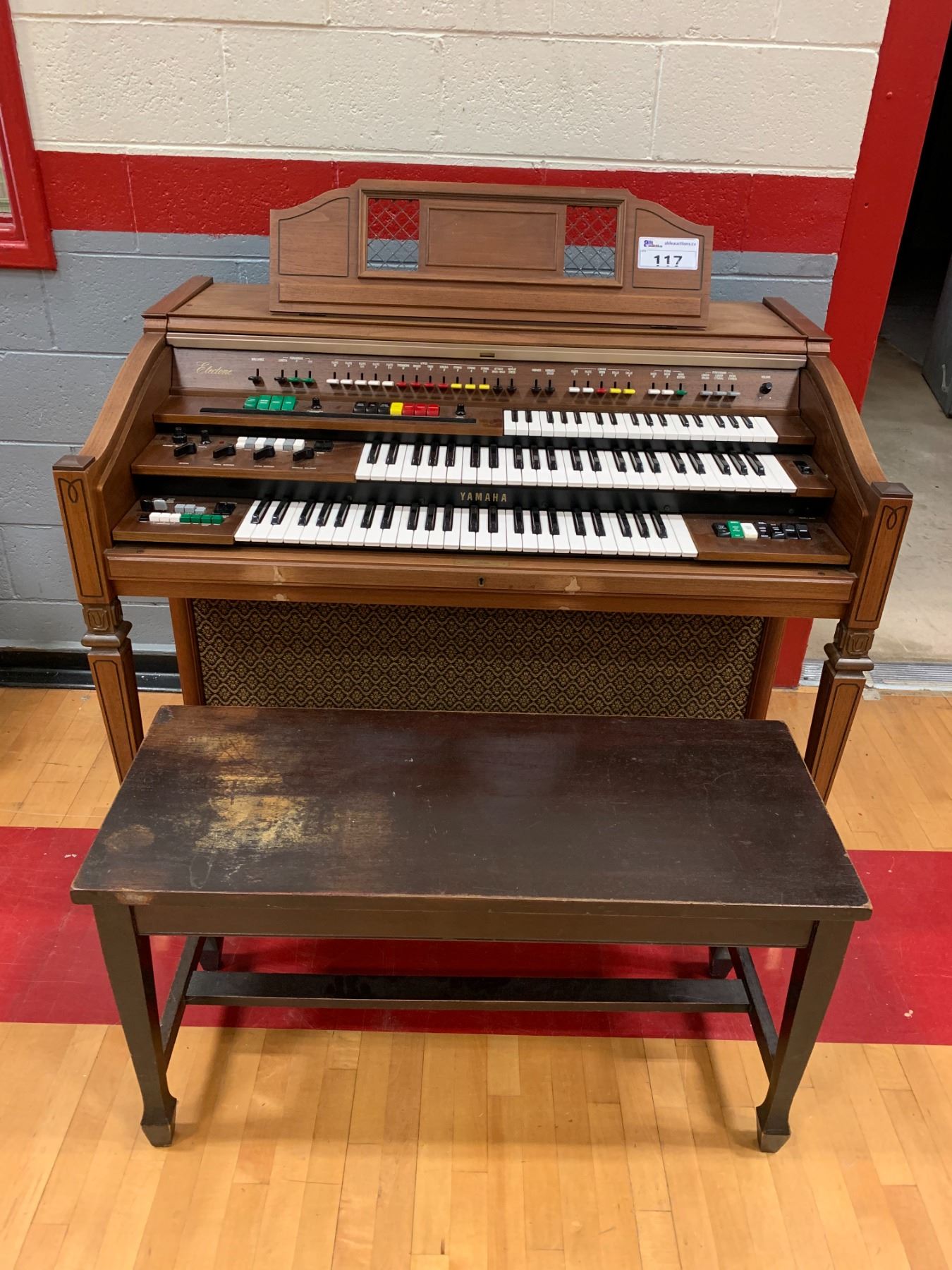 VINTAGE YAMAHA ELECTONE ELECTRIC ORGAN WITH BENCH - Able Auctions