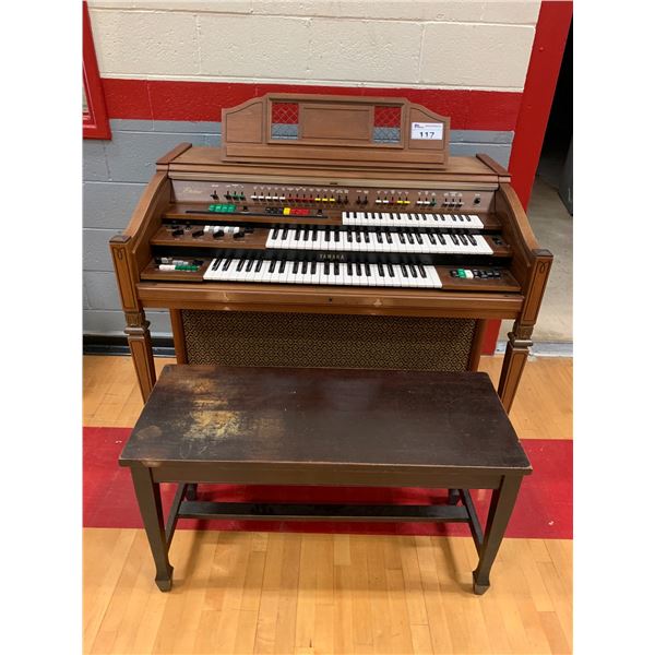 VINTAGE YAMAHA ELECTONE ELECTRIC ORGAN WITH BENCH
