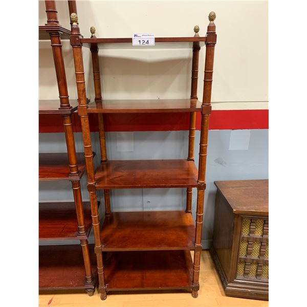 5 TIER WOOD SHELVING UNIT APPROX 67"X26"X16"