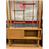 Image 2 : MODERN SLIDING DOOR MULTI-TIER WOOD SHELVING UNIT APPROX 95"X60"X15"