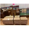 Image 1 : 3-PC WOOD BEDROOM SET INCLUDING; DRESSER WITH MIRROR (67"X42"X18") & 2 NIGHT STANDS (1 WITH MIRRO...