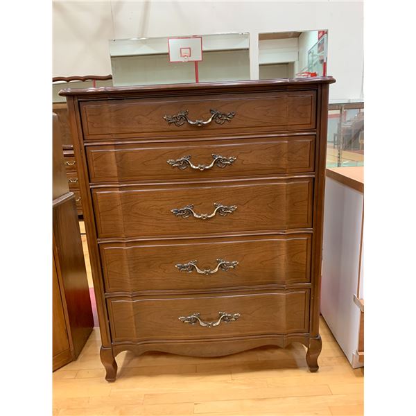 5 DRAWER WOOD TALLBOY DRESSER APPROX 47"X37"X19"