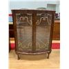 Image 1 : WOOD & GLASS 2 DOOR 2 SHELF LOCKING DISPLAY CABINET (NO KEY) APPROX 45"X40"X15"