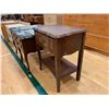 Image 3 : 2 2 DRAWER GLASS TOP WOOD END TABLES APPROX 22"X18"X28" & 1 DRAWER WOOD NIGHT STAND APPROX 26"X22...