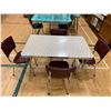 Image 1 : VINTAGE DINER METAL TABLE (29"X48"X30") & 4 CHAIRS