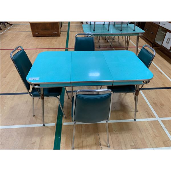 VINTAGE DINER METAL TABLE (29"X53"X30") WITH LEAF & 4 CHAIRS