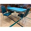 Image 3 : VINTAGE DINER METAL TABLE (29"X53"X30") WITH LEAF & 4 CHAIRS