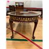 Image 3 : CLAW FOOT INLAID GOLD ACCENT WOOD DINING TABLE APPROX (31"X92"X41") WITH 3 LEAFS