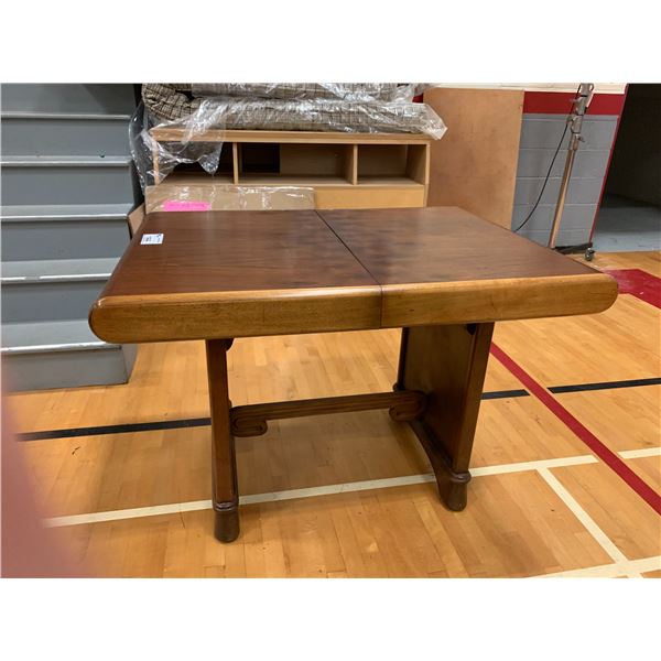 WOOD DINING TABLE APPROX 30"X60"X32" WITH FOLDOUT LEAF