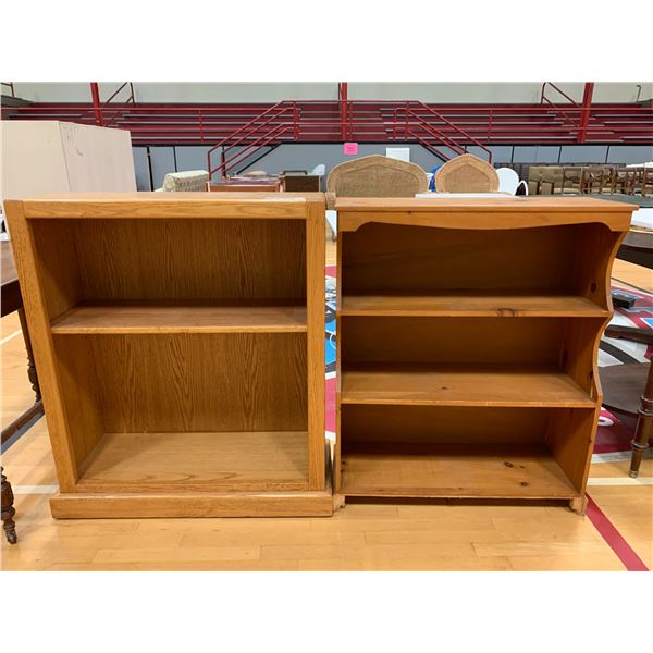 2 WOOD SHELVING UNITS APPROX 31"X36"X12"