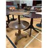 Image 2 : 2 TIER ROUND WOOD SIDE TABLE APPROX 35"X24" & ROUND WOOD SIDE TABLE APPROX 29"X30"