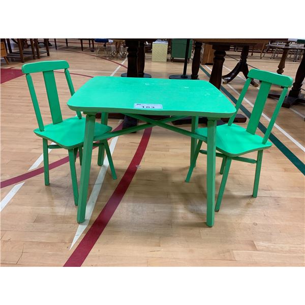 3-PC WOOD KIDS TABLE SET INCLUDING TABLE 21"X36"X21" & 2 CHAIRS
