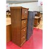 Image 3 : 4 DRAWER WOOD FILING CABINET APPROX 51"X16"X16" & 2 4 DOOR METAL LOCKERS APPROX 48"X14"X18"