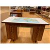 Image 2 : 6 DRAWER WOOD DESK WITH WORLD MAP TOP APPROX 30"X47"X23"