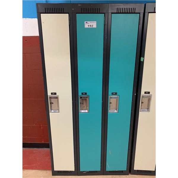 SET OF 3 FULL SIZE METAL LOCKERS APPROX 72"X36"X15"