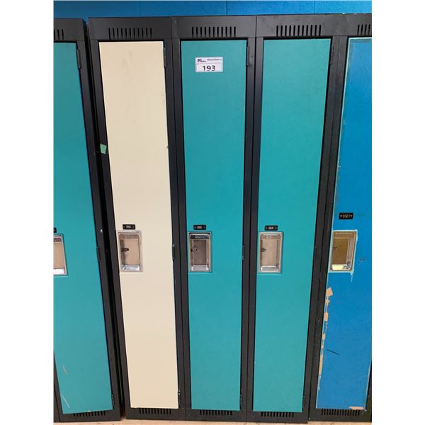 SET OF 3 FULL SIZE METAL LOCKERS APPROX 72"X36"X15"