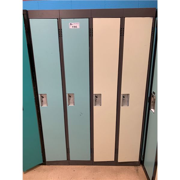 SET OF 4 FULL SIZE METAL LOCKERS APPROX 72"X48"X15"