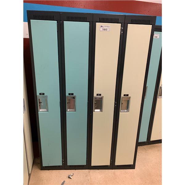 SET OF 4 FULL SIZE METAL LOCKERS APPROX 72"X48"X15"