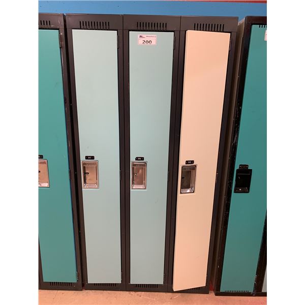 SET OF 3 FULL SIZE METAL LOCKERS APPROX 72"X36"X15"