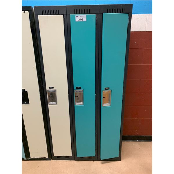 SET OF 3 FULL SIZE METAL LOCKERS APPROX 72"X36"X15"