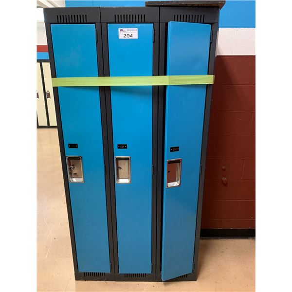 SET OF 3 FULL SIZE METAL LOCKERS APPROX 72"X36"X15"