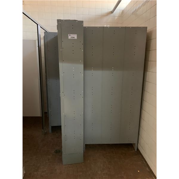 ROOM OF ASSORTED FULL SIZE METAL LOCKERS (MUST TAKE ALL)