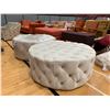Image 2 : 2 TUFTED ROUND OTTOMANS APPROX 41"
