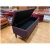 Image 2 : TUFTED FABRIC STORAGE BENCH APPROX 18"X44"X16"