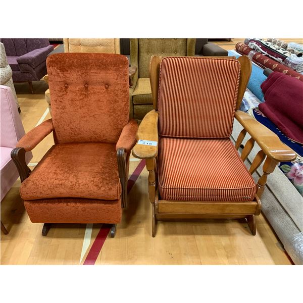 2 VINTAGE ROCKING LOUNGE CHAIRS