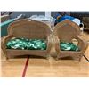 Image 1 : 2-PC WHICKER SOFA SET INCLUDING; LOVE SEAT & LOUNGE CHAIR WITH CUSHIONS
