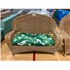 Image 2 : 2-PC WHICKER SOFA SET INCLUDING; LOVE SEAT & LOUNGE CHAIR WITH CUSHIONS