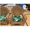 Image 3 : 2-PC WHICKER SOFA SET INCLUDING; LOVE SEAT & LOUNGE CHAIR WITH CUSHIONS