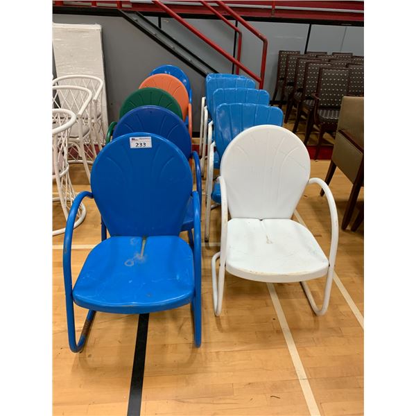 10 ASSORTED VINTAGE OUTDOOR METAL CHAIRS