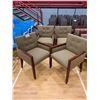 Image 3 : 4 TUFTED BACK WOOD CHAIRS