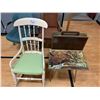 Image 2 : 3 ASSORTED CHAIRS, 5 TV TRAYS WITH RACK & COAT RACK
