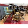 Image 3 : 5 ASSORTED CHAIRS INCLUDING; BOOSTER CHAIRS, VINTAGE STOOLS & MORE