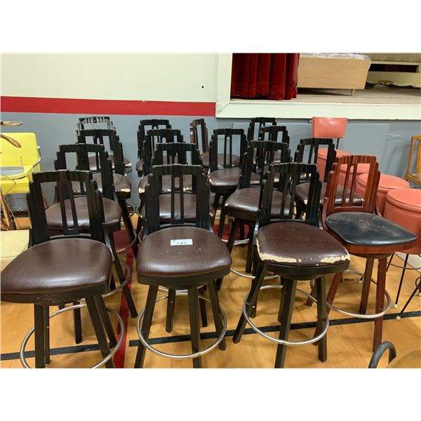 16 ASSORTED COLOUR BAR STOOLS (SOME DAMAGED)