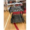 Image 2 : VINTAGE MOBILE METAL & WHICKER SERVING CART