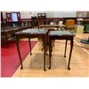 Image 2 : 2 WOOD & GLASS TOP NESTING TABLES