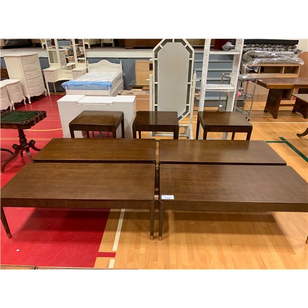 7-PC TABLE SET INCLUDING; 4 COFFEE TABLES APPROX 18"X53"X24" & 3 END TABLES APPROX 25"X24"X24"