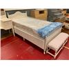 Image 2 : 6-PC BEDROOM SET INCLUDING; SINGLE SIZE BED WITH MATTRESS, VANITY, DRESSER, 2 NIGHTSTANDS & BENCH