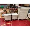 Image 4 : 6-PC BEDROOM SET INCLUDING; SINGLE SIZE BED WITH MATTRESS, VANITY, DRESSER, 2 NIGHTSTANDS & BENCH