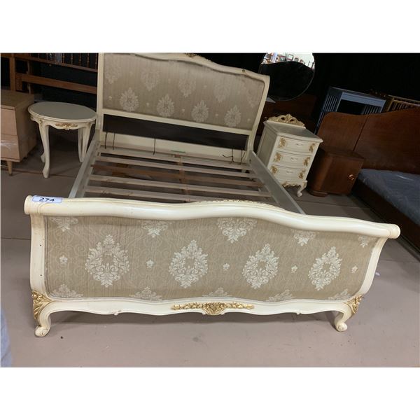 3-PC BEDROOM SET INCLUDING; QUEEN SIZE BED FRAME, NIGHTSTAND & ROUND TABLE