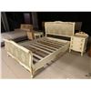 Image 2 : 3-PC BEDROOM SET INCLUDING; QUEEN SIZE BED FRAME, NIGHTSTAND & ROUND TABLE