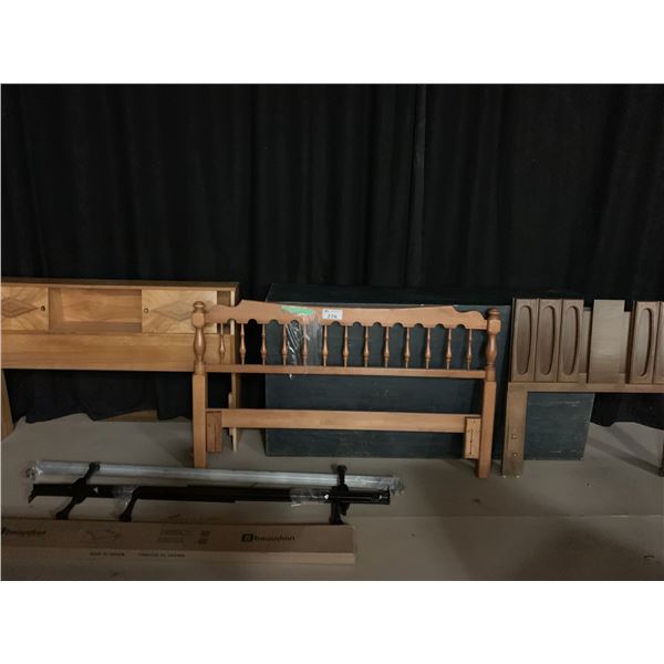 ASSORTED FURNITURE INCLUDING; HEADBOARDS, BED FRAME & MORE