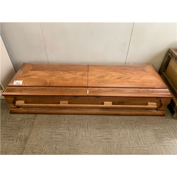 WOOD CASKET APPROX 20"X81"X26"