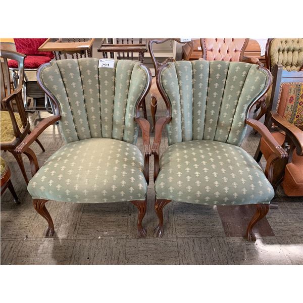 2 VINTAGE WING BACK CHAIRS