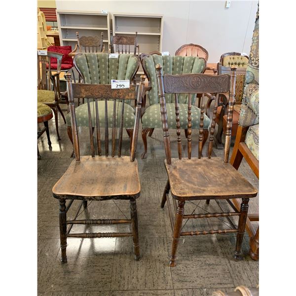 2 VINTAGE WOOD DINING CHAIRS